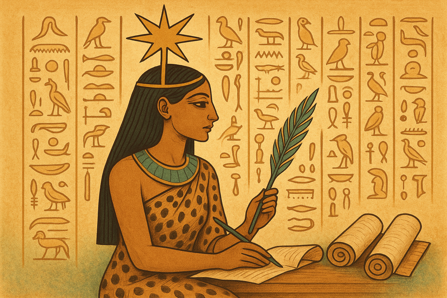imagen de la diosa seshat para laseccion de preguntas y respuesta